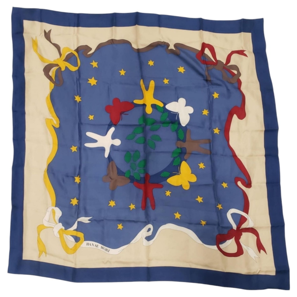 Hanae Mori 100 % Silk Scarf Made In Japen
